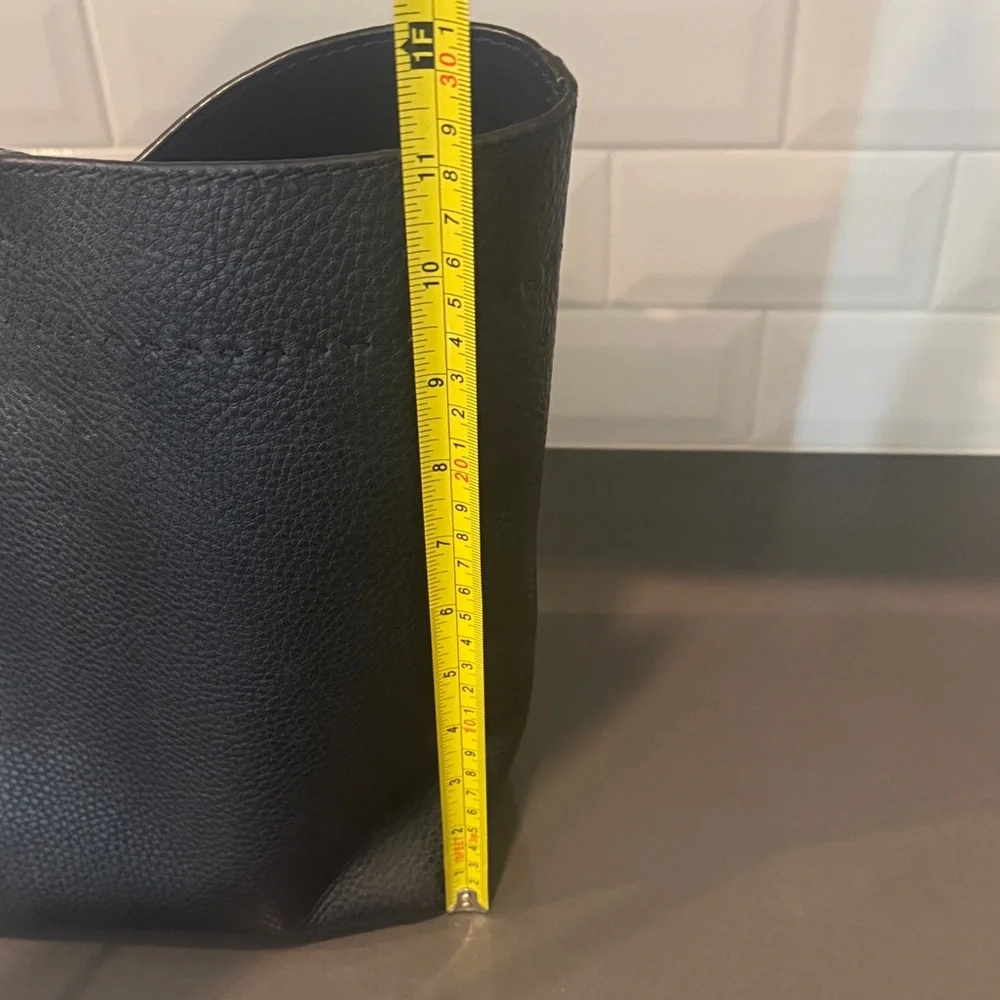 Tory Burch Black Pebbled Leather Tote - Picture 9 of 16